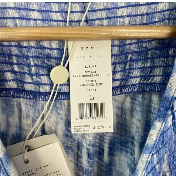 NEW Soft Joie Kurumi Jersey Dress Chevron Smocked - Picture 6 of 8